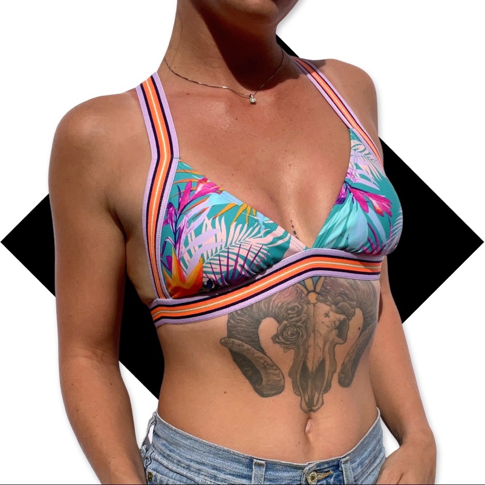Neon Tropical Bikini Top